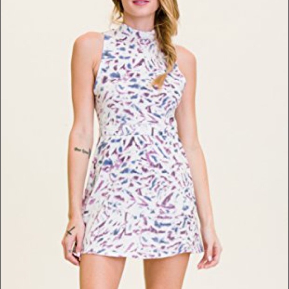 Mock Neck Sleeveless Dress